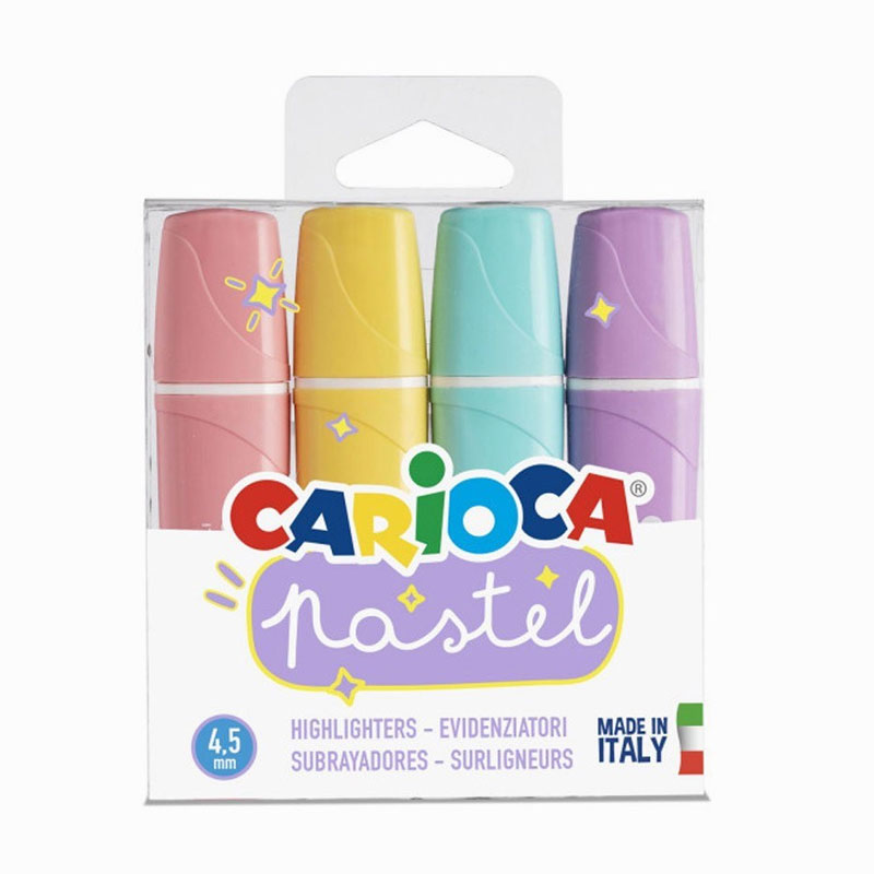 CARIOCA Memolight Pastel – 4 subrayadores fluorescentes
