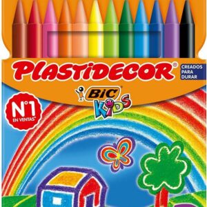 BIC Kids Plastidecor – Ceras de colores, 12 unidades