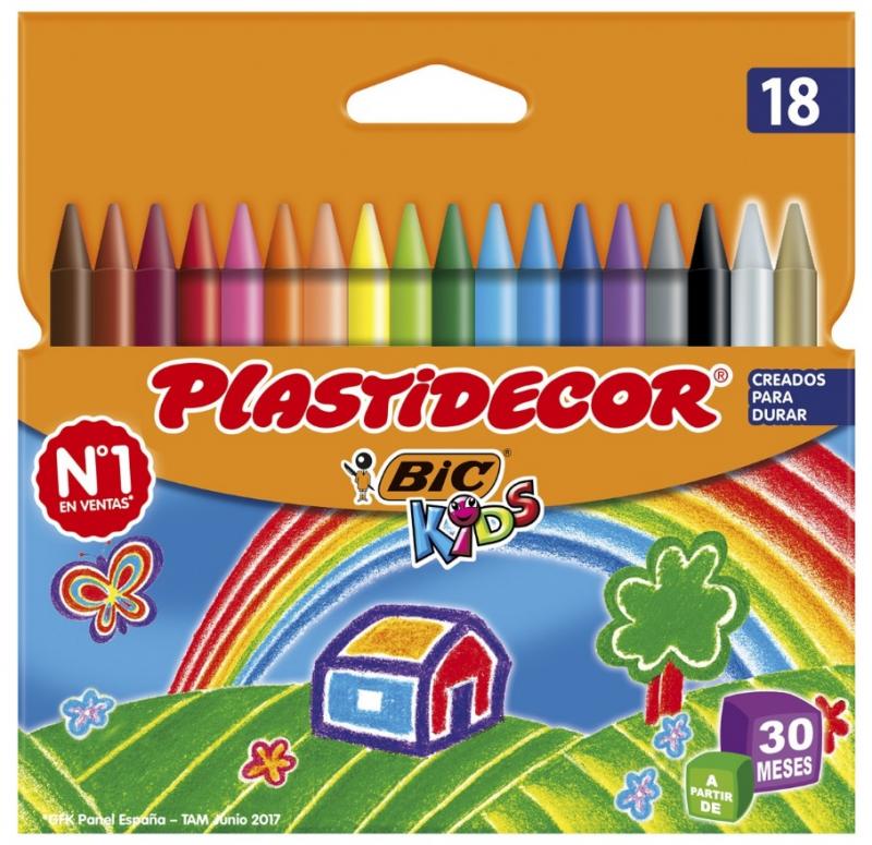 BIC Kids Plastidecor – 18 ceras de colores