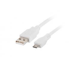 Cable usb lanberg 2.0 macho -  micro usb macho 1.8m blanco