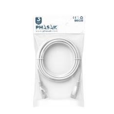 Cable red phasak latiguillo rj45 utp cat6 0.25m gris 25cm phk 1652