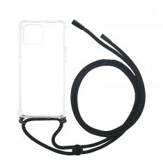 Funda muvit life para apple iphone 12 - 12 pro transparente + colgante negro