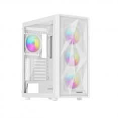 Caja ordenador gaming genesis diaxid 605 argb atx cristal templado blanca