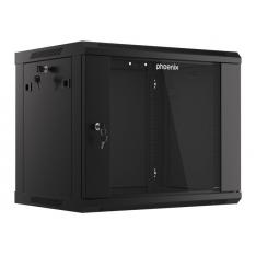 Armario rack phoenix 9u 600x450x501 auto - ensamblado 19'' hasta 60 kg negro