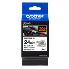 Cinta laminada brother tzefx251 texto negro sobre fondo blanco -  24mm ancho -  8m longitud